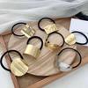 Korean Style Semicircle Metal Hair Tie - Fashionable Low Ponytail Accessory