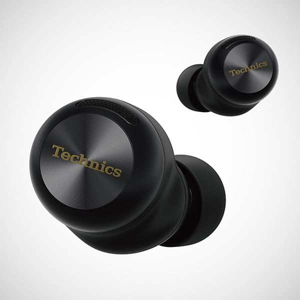 Technics EAH-AZ100-K Wireless Earbuds, Black, Noise Cancelling, 3-Device Multi-Point, High-Resolution Audio Playback