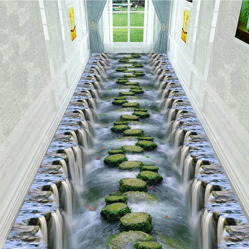 WTEMPO 5D-печатный вырезанный коврик для крыльца, большой размер, ковер для прохода, лестницы, домашний моющийся нескользящий коврик для прихожей