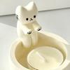 Desktop Candlestick Cute Cartoon Cat Shape Candle Holder Synthetic Resin Candle Stand for Home Decoration