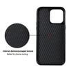 For iPhone 13 Pro Rhombic PU Leather Phone Case with Ring Holder