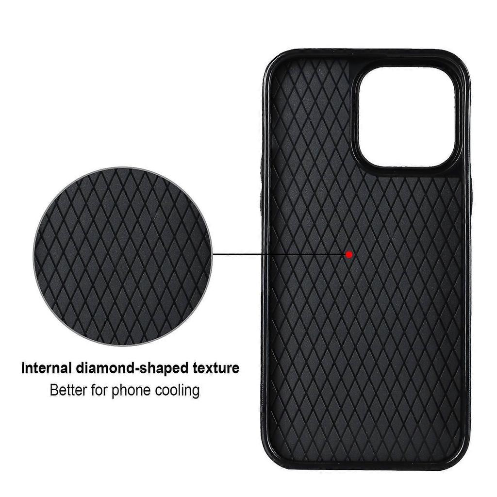 For iPhone 13 Pro Rhombic PU Leather Phone Case with Ring Holder