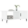  Coffee Table, High Gloss White, 90x50x40 Cm