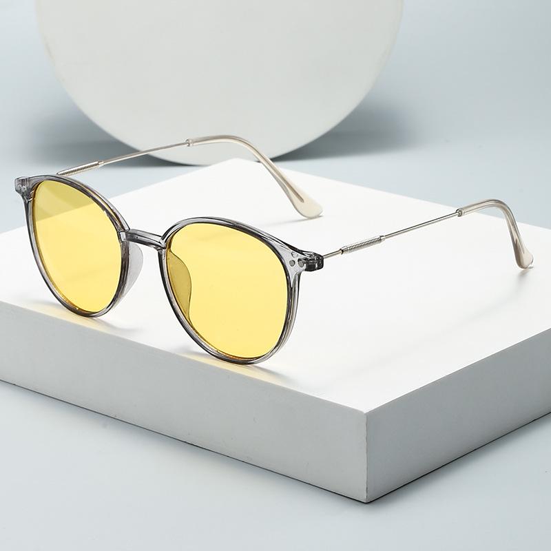 Очки ночного видения двойного назначения День/Ночь Фотохромные Защитные от УФ Ретро Круглая оправа Антибликовые Очки для вождения