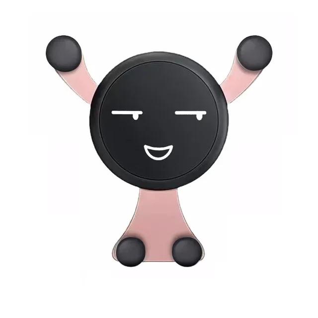 Гравитационный держатель для телефона в автомобиль, клипса для воздуховода, крепление с улыбающимся лицом, подставка для мобильного телефона, поддержка GPS для iPhone, Xiaomi, Samsung, универсальный GPS