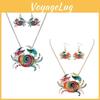 Очаровательный набор украшений с крабом, включающий стильное ожерелье и серьги из сплава для женщин