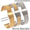 Slim Link Stainless Steel Watch Band 12mm 14mm 16mm 18mm 20mm Watch Strap 3-Rows Replacement Watchbands Bracelet WristBand Belt