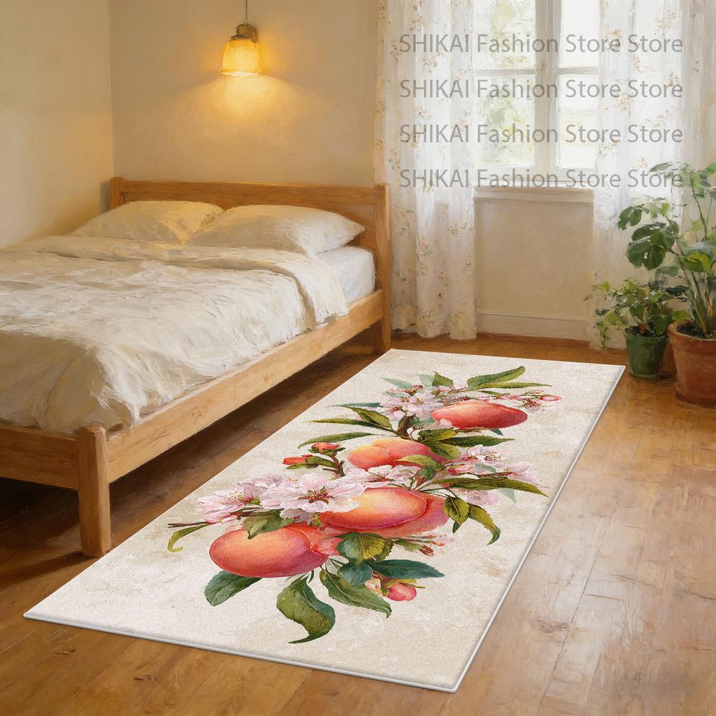 French Pastoral Fresh Style Washable Bedside Rug Decoration Terrace Easy Clean Soft Carpet Easy Clean Short Velvet Cute Foot Mat