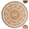 [R1412] - White Beige 'Boho' Burlap Placemat (love) - 38 Cm