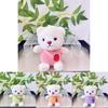 Cute Plush Teddy Bear Keychain With Colorful Avocado Carrot Grape Strawberry Design