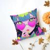 Fashion Pop Art Anime Street Graffiti Cushion Cover Washable Linen Pillowcase Soft  for Daily Sofa Bed Home Room Decor