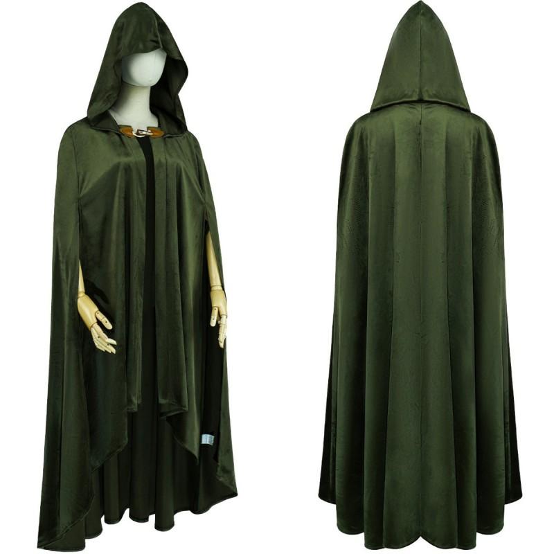 Medieval Hooded Cloak Adult Halloween Renaissance Faux Suede Cape Cosplay Party