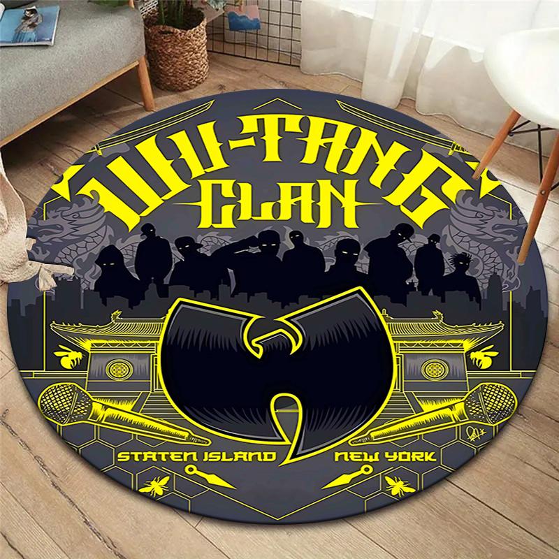 Круглый ковер Wu-Tang Clan, Ковер для гостиной, спальни, дивана, игровой комнаты, Нескользящий коврик для пола