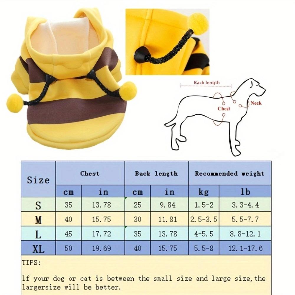 Пальто для щенка Bee Pet, наряд, толстовки на Хэллоуин для собак, зимний костюм для косплея кошки, праздничный наряд для маленьких и средних собак и кошек