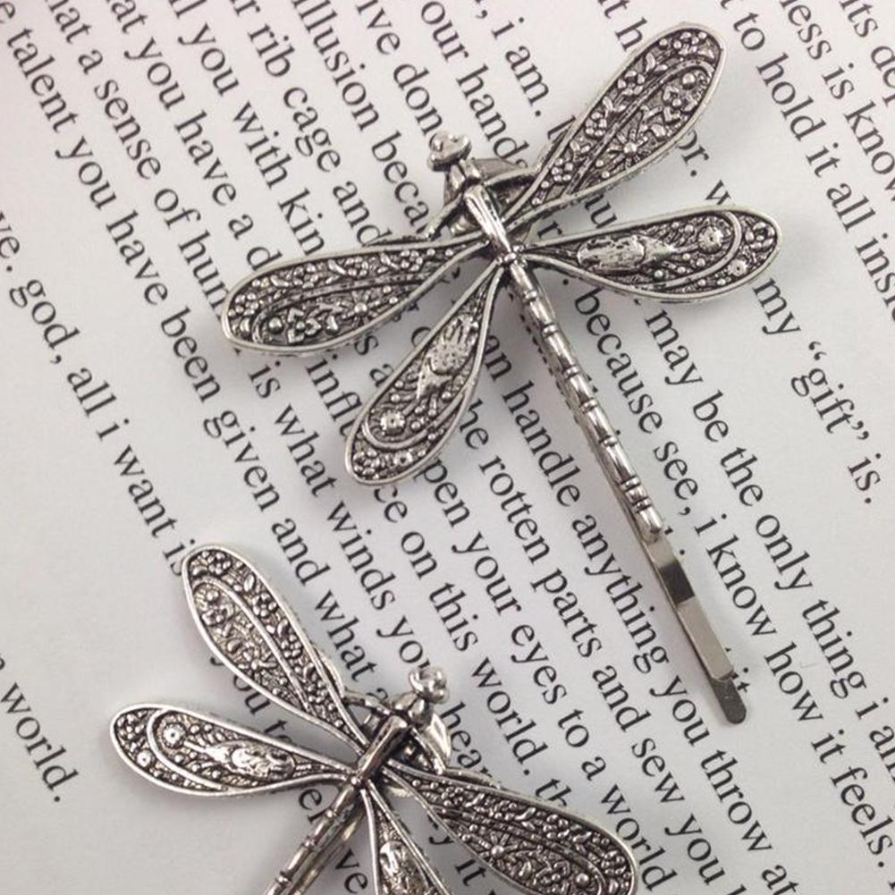 New Elegant Vintage Dragonfly Hairpins Bridal Headdress Zircon Accessories Gift Crystal Fashion V4S8