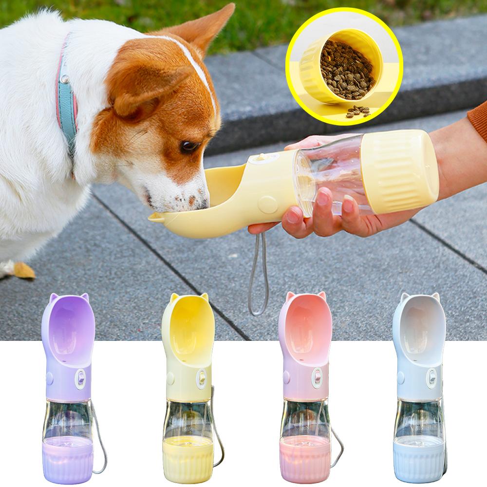 2 в 1 портативная бутылка для воды для собак маленьких, средних и больших собак, кошек, герметичная, многоразовая, для прогулок на свежем воздухе, миска для поения щенков, чихуахуа, товары для животных