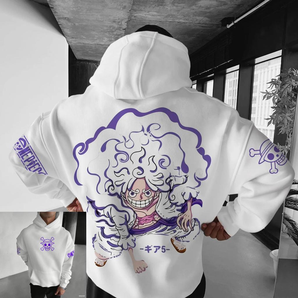 Аниме Худи Ван Пис Луффи Гир 5 Ника Мужчины Женщины Уличная Одежда Хлопковая Толстовка Оверсайз Повседневный Пуловер Графический Худи