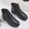 "Women's Winter Velvet-Insulated Cotton Shoes for Middle-Aged & Elderly: Thickened Flat-Soled Non-Slip Short Boots"