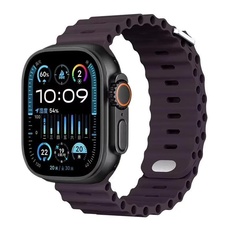 Силиконовый ремешок Ocean для Apple Watch Ultra 3/2 49 мм Серии 11/10 46 мм 42 мм 9 8 7 45 мм 41 мм Ремешок для часов iWatch 6 5 SE 44 40 мм