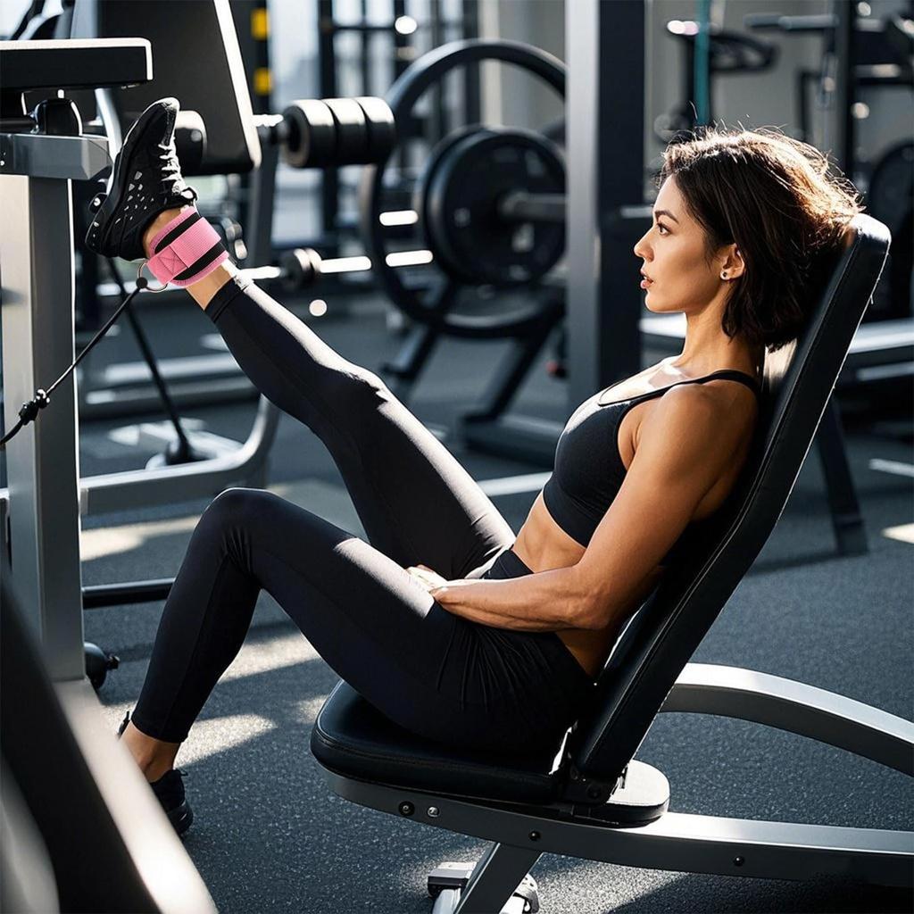 Gym Ankle Straps Double D-Ring Adjustable Neoprene Padded Cuffs Ankle Weight Leg Training Brace Support Sport Safety Abductors