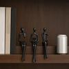 jijijing 3Pcs/Set Abstract Human Figurines, 3D Printed Modern Minimalist Art Sculpture, Artistic Sitting Figure Statues for Home Shelf Table