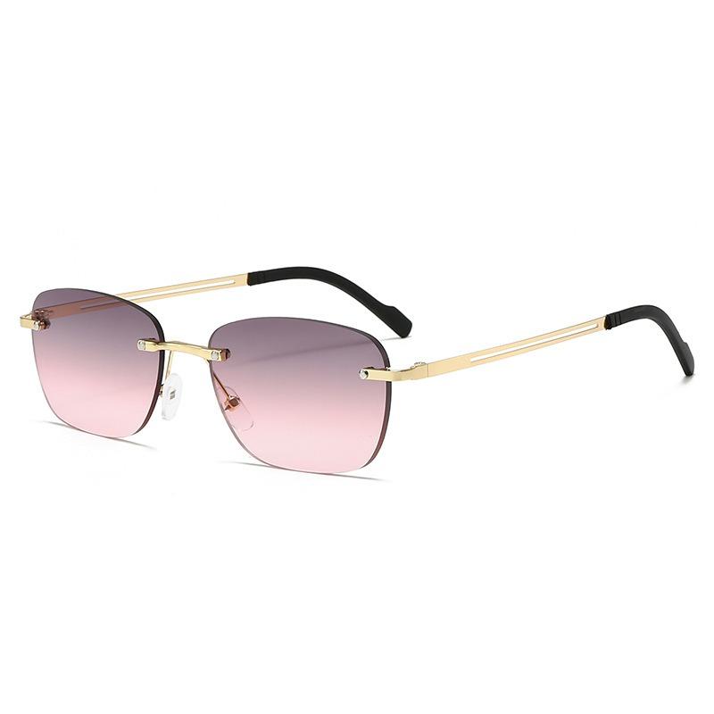 2026 Модные Мужские Солнцезащитные Очки Нового Стиля Без Оправы с Эллиптической Гранированной Кромкой, Обладающие Продвинутым Чувством и Следующие Модному Тренду