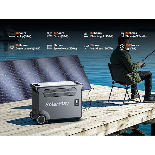 Solarplay Q3600 Solar Generator Power Station PLUS S200 Solar Panels Paneles Solares Solar Generator with Solar Panel