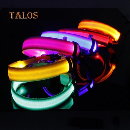 Puppy Dog Cat Night Safety Flashing Luminous LED Light Adjustable Water Resistant Pet Collar