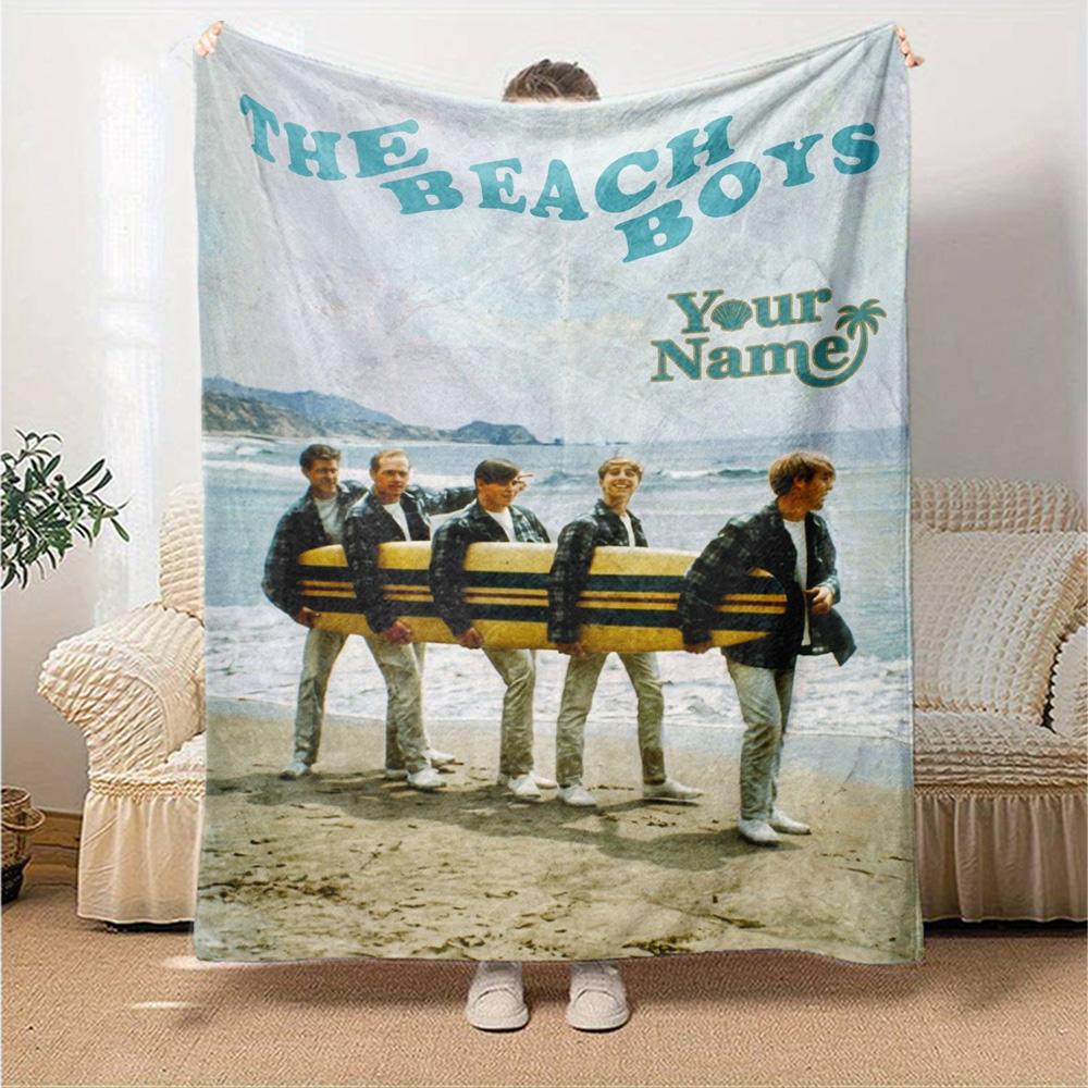 Name Custom The Beach Boys Print Flannel Blanket High Quality Warm Comfortable Cover for All Seasons Perfect for Gifts Home Decor