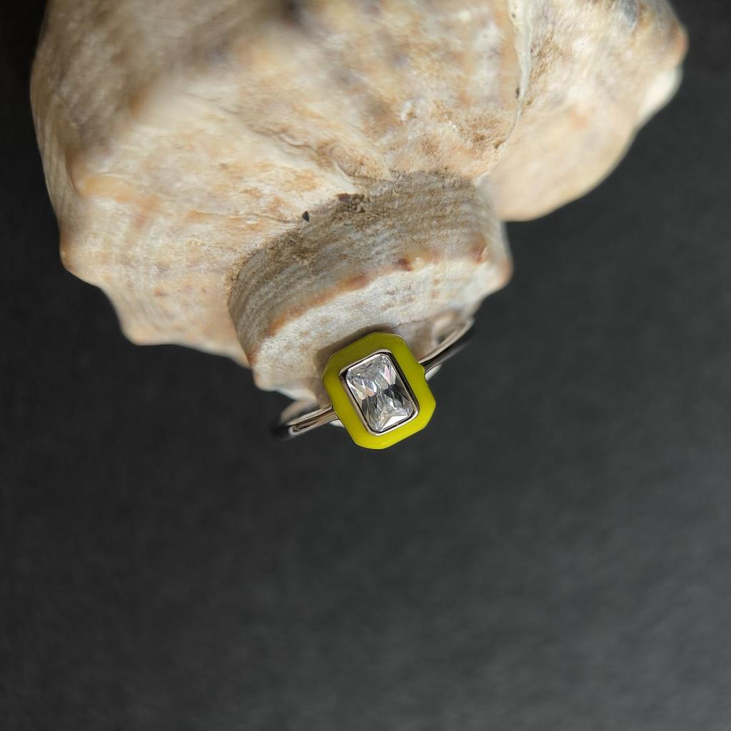 Silver Ring with Cubic Zirconia, Enamel, Product Weight 1.78 G (60002239)