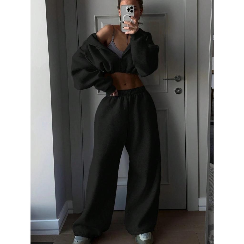 Autumn and Winter Women's Fashion Long Sleeve Sports and Leisure Hoodie Set Two Piece Set