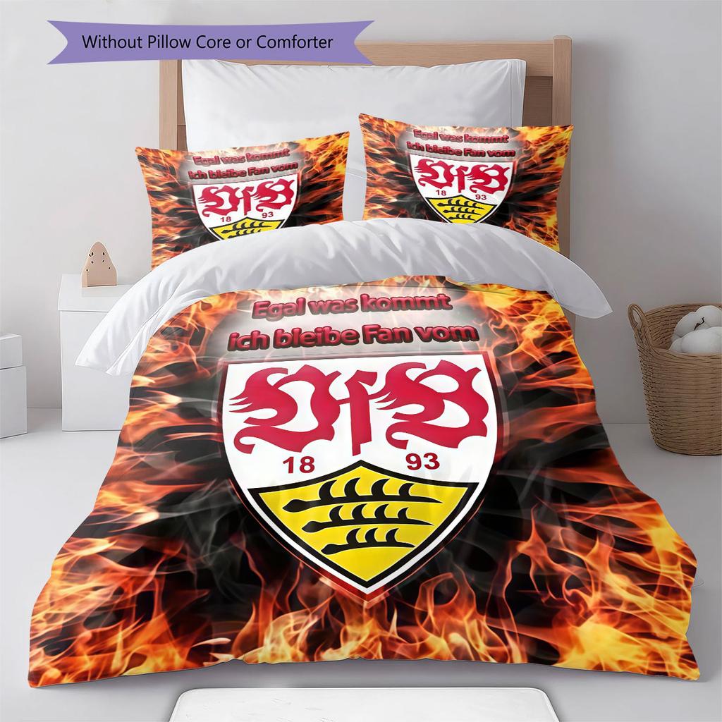 Stuttgart Heart Bedding Quilt Set Quilt Cover Pillowcase Home Decoration Birthday Gift (1 * duvet cover + 2 * pillowcase, without core)