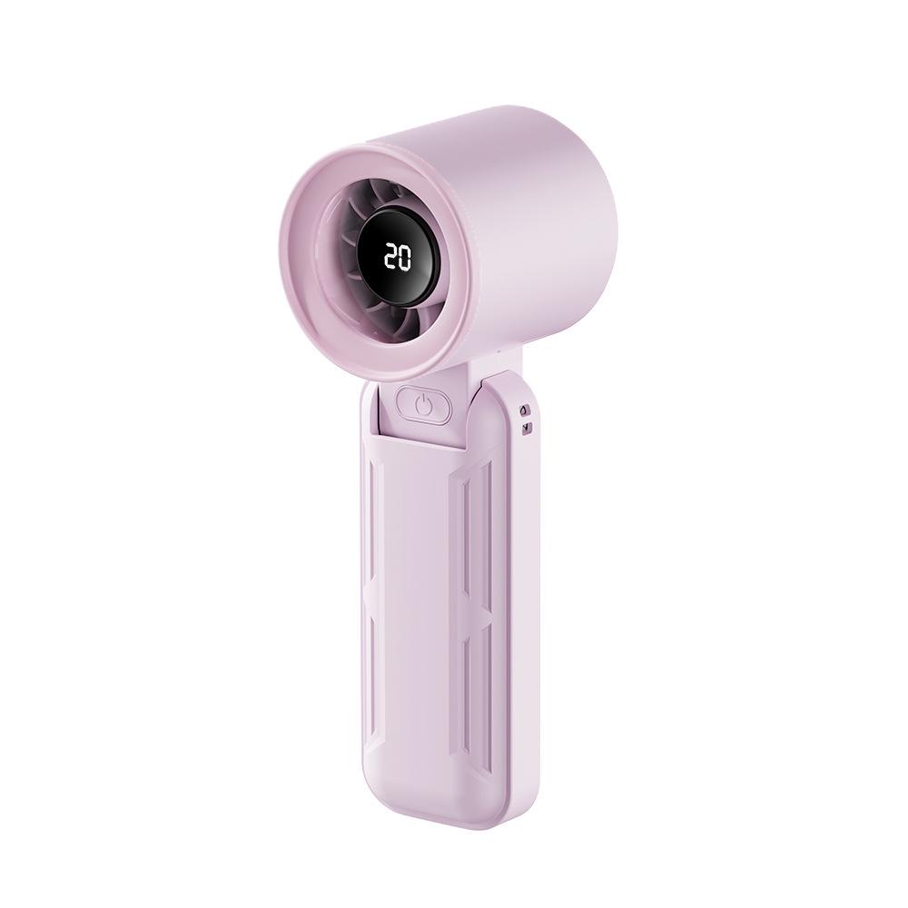 Foldable Portable Handheld Fan with Ice Cooling & Digital Display, High-Speed Turbo Cooling