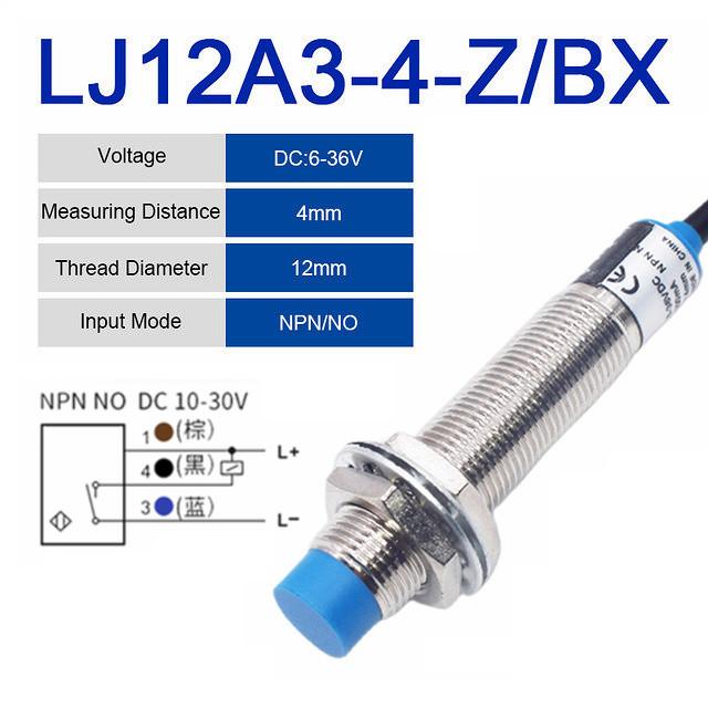 LJ12A3-4-Z/BX LJ12A3-4-Z/BY Датчик приближения Индуктивный датчик приближения Переключатель обнаружения NPN/PNP DC 6-36V Датчик приближения 12 мм