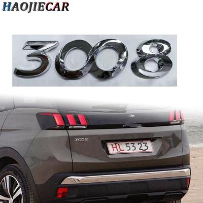 3008 буква багажник автомобиля эмблема задней двери задний значок наклейка наклейка для Peugeot 3008