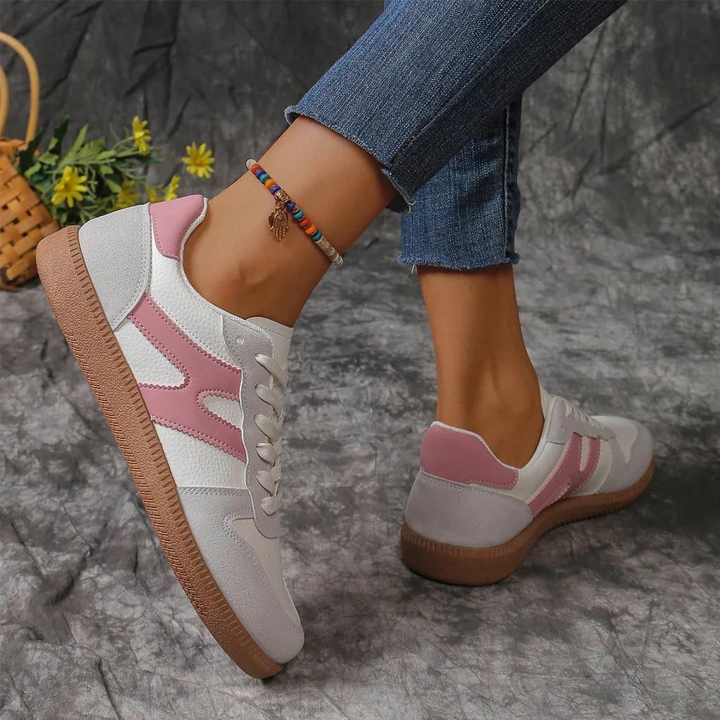 2024 New Pink Ladies Leisure and Comfortable Shoes In Spring Autumn Soft-soled Leather Fashion Shoe Sports Shoes Women Sneakers