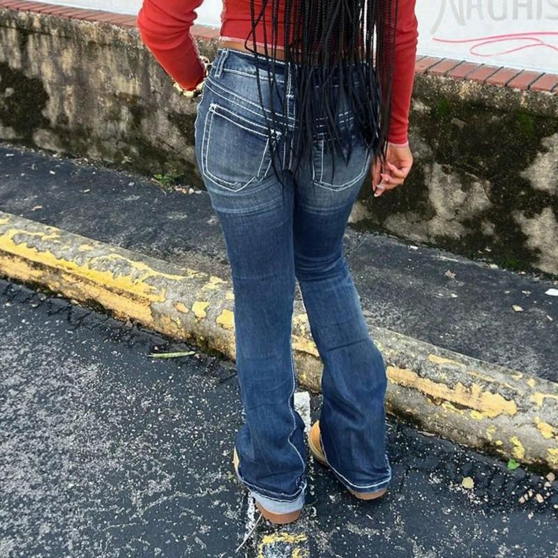 2026 Womens Fashion Denim Flare Pants Versatile Street Style Jeans