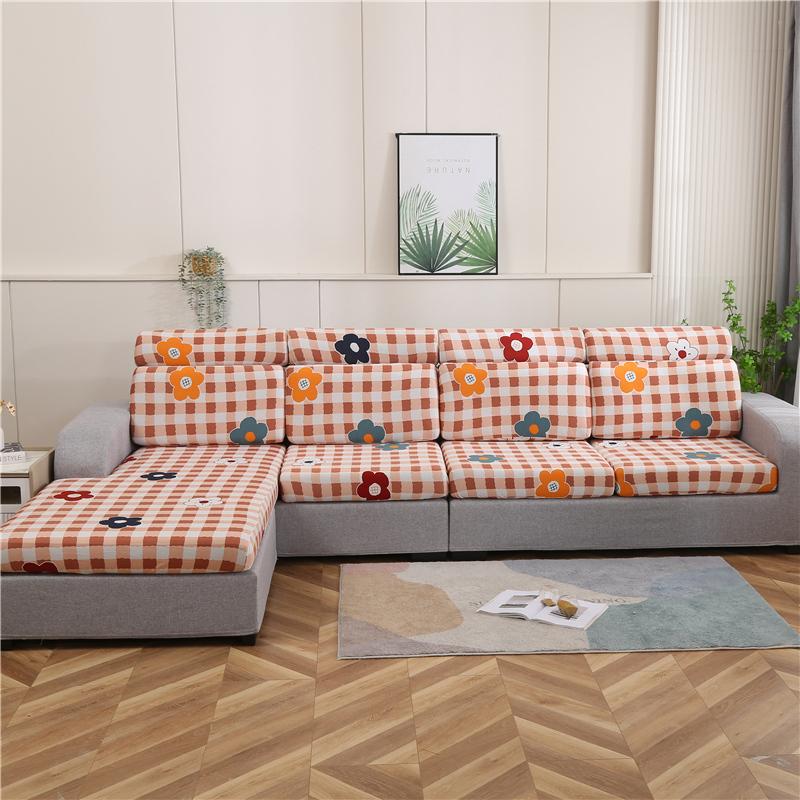 Floral Printed Sofa Seat Cushion Cover Furniture Protector Stretch Sofa Covers For Living Room Kids Pets Anti-Dust Removable