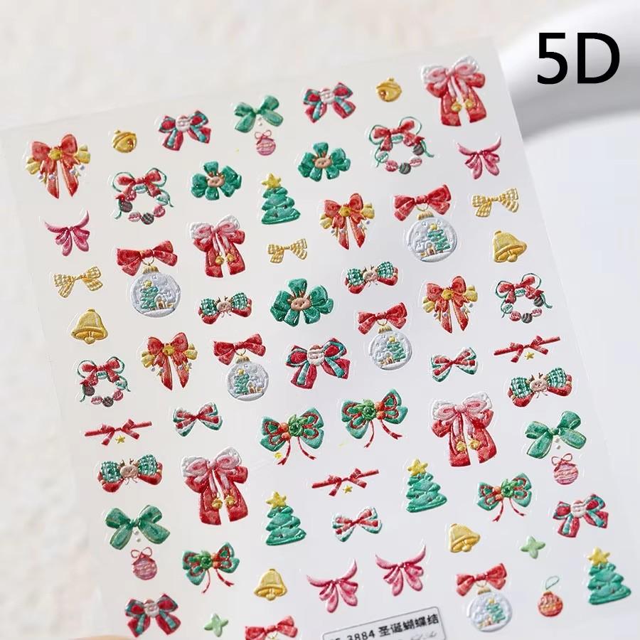 1pcs 5D Shell Light Nail Stickers Fashion Gold Border Love Bowknot Moon Star Art Decal High Quality Manicure Decorations