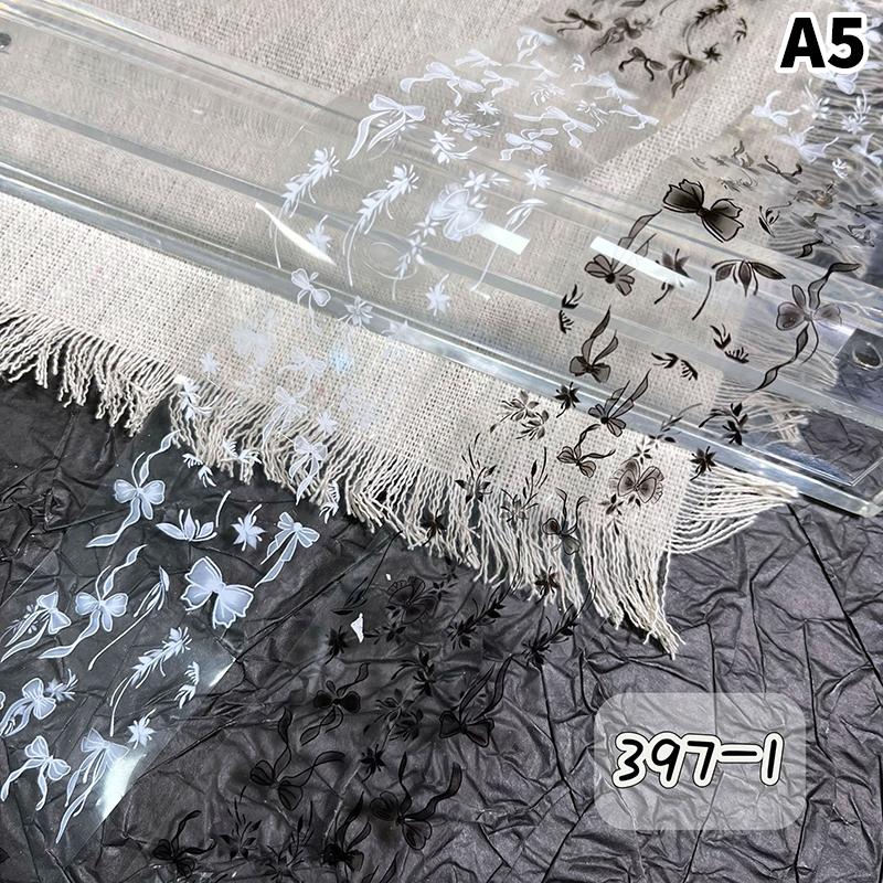 Flower Butterfly Nail Transfer Foils 100cm Self Adhesive Bow Stickers for Women Manicure Decoration