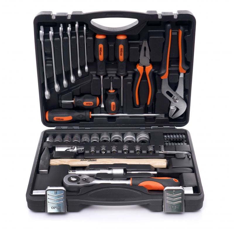 Set of keys and tools in a 56-piece case