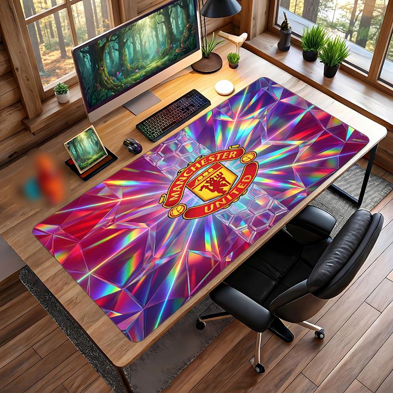 Большой игровой коврик для мыши Manchester United, нескользящий, мягкая резина, для офисного стола, ноутбука, компьютера, Декор