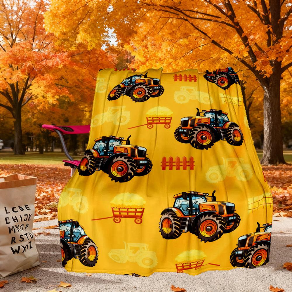 Tractor Hay Outdoor Flannel Blankets, travel, Home Blankets, Suitable for All Seasons,Christmas Gifts. R1127230