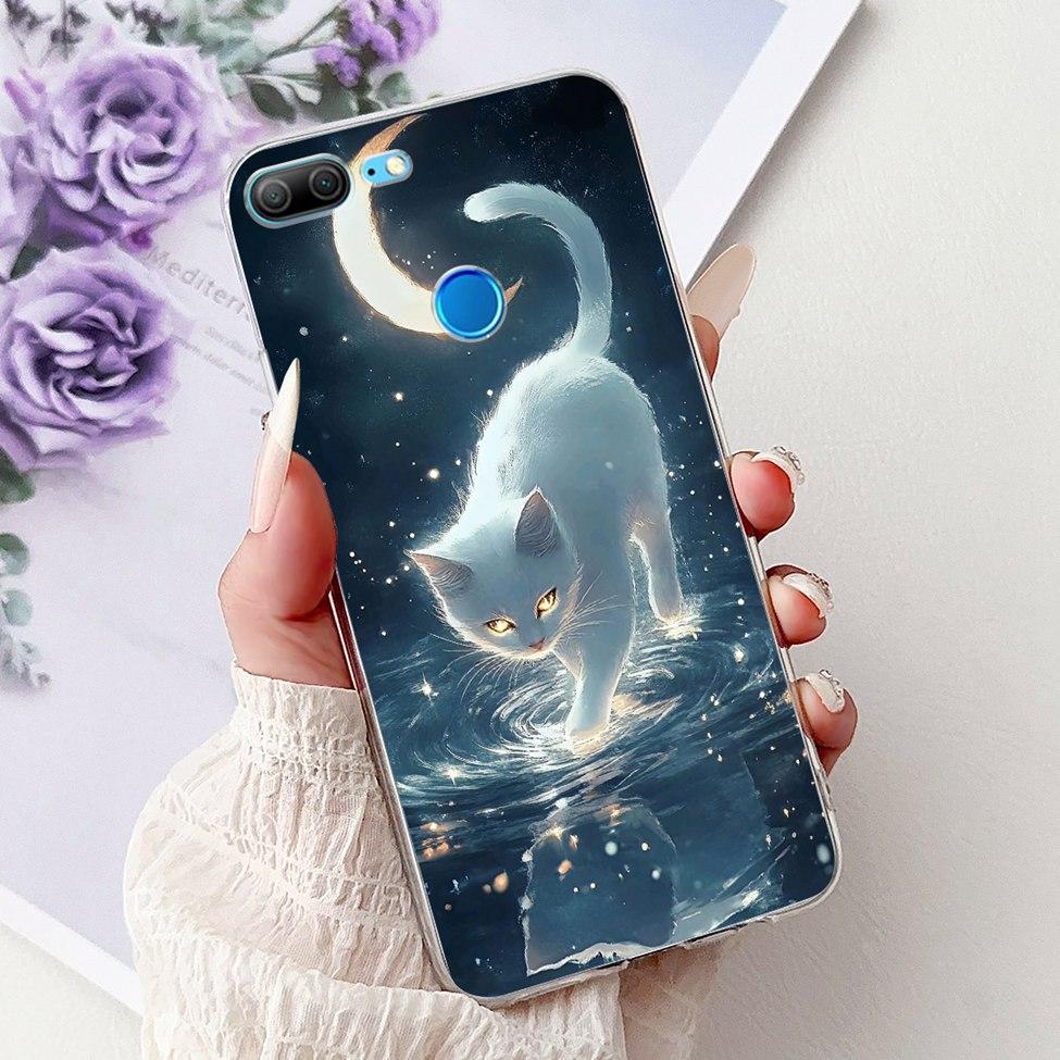 Прозрачный чехол для Honor 9 Lite Милый Кот Модные Цветы Смешная Расписная Задняя Крышка Для Чехла Телефона Honor 9Lite LLD-L21 LLD-L31 LLD-L11