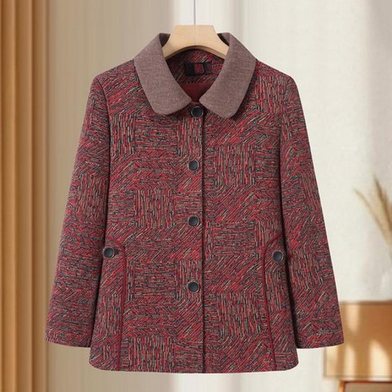 Осенне-зимнее пальто с лацканами, толстое, для жены, свободная одежда, старая осенняя одежда, новые старые топы