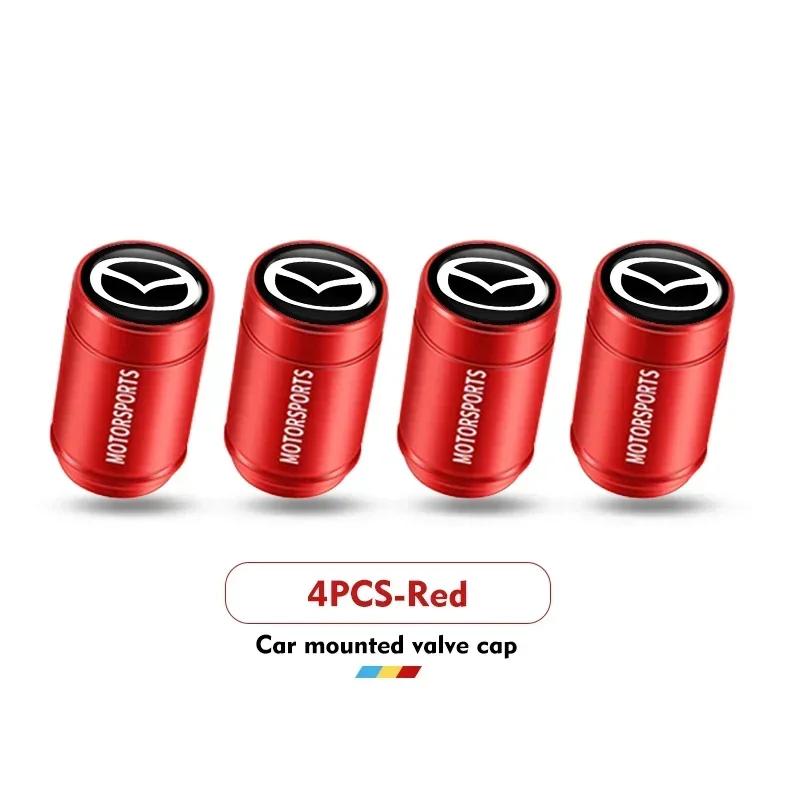 2025 Hot 4pcs Car Tire Valve Cap Tyre Stem Cover Air Dust Tire Wheel Rim For Mazda 6 3 5 2 CX5 CX7 323 Demio Axela Atenza CX9 MX