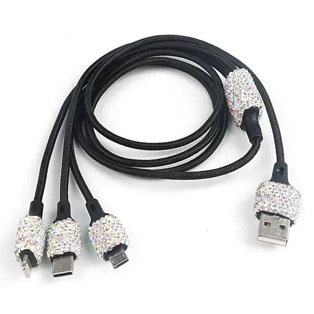 Двойное USB автомобильное зарядное устройство Bling Bling Ручная работа Стразы Хрустальные украшения для быстрой зарядки Автомобильные украшения для iPhone Samsung Amagi