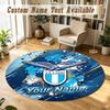 Round Rug Custom NameLazio FC Pattern Non Slip Carpet Home Floor Decor