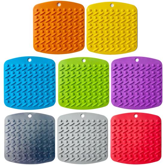 Kitchen Table Placemat Silicone Square Pot Holder Mat Non Slip Hot Pad Spoon Rest