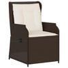 Garden Bench Set 2 pcs Brown Poly Rattan